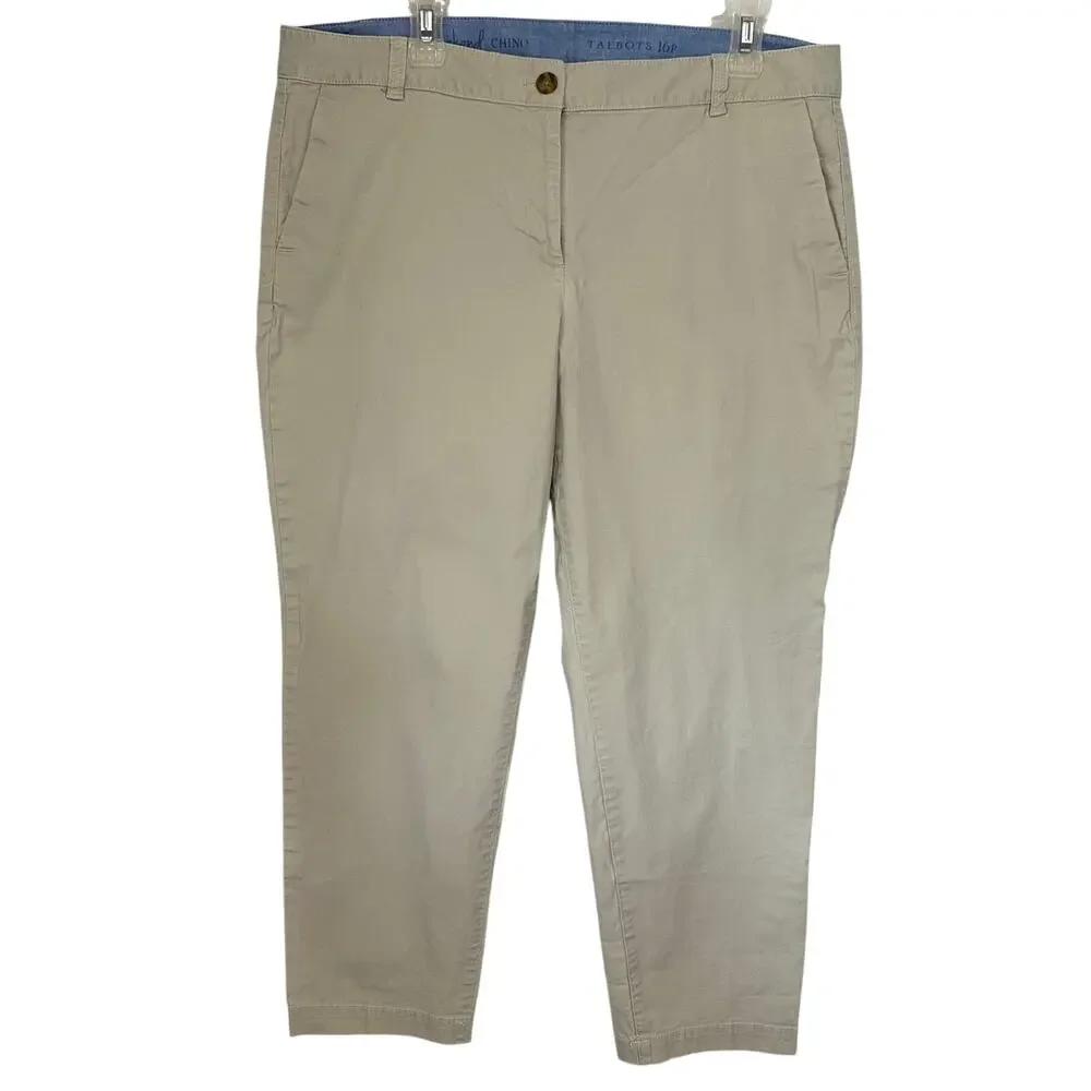 Talbots The Weekend Chino Pant Beige Khaki Petite Size 16P